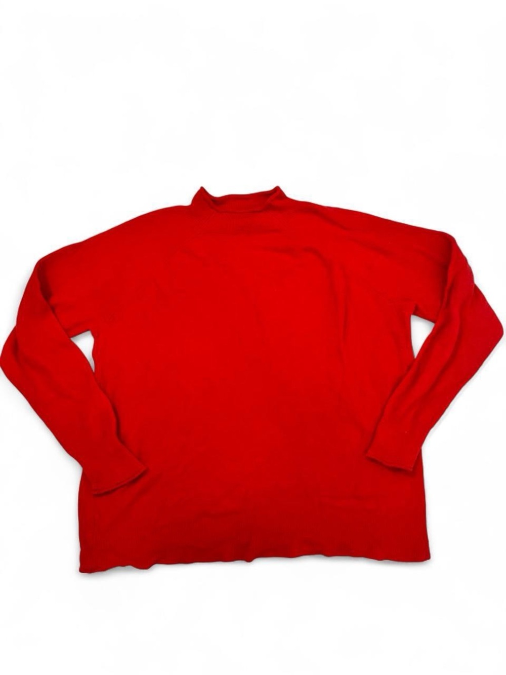 J. Crew Wool Blend Roll Neck Women's Red Mock Neck Sweater